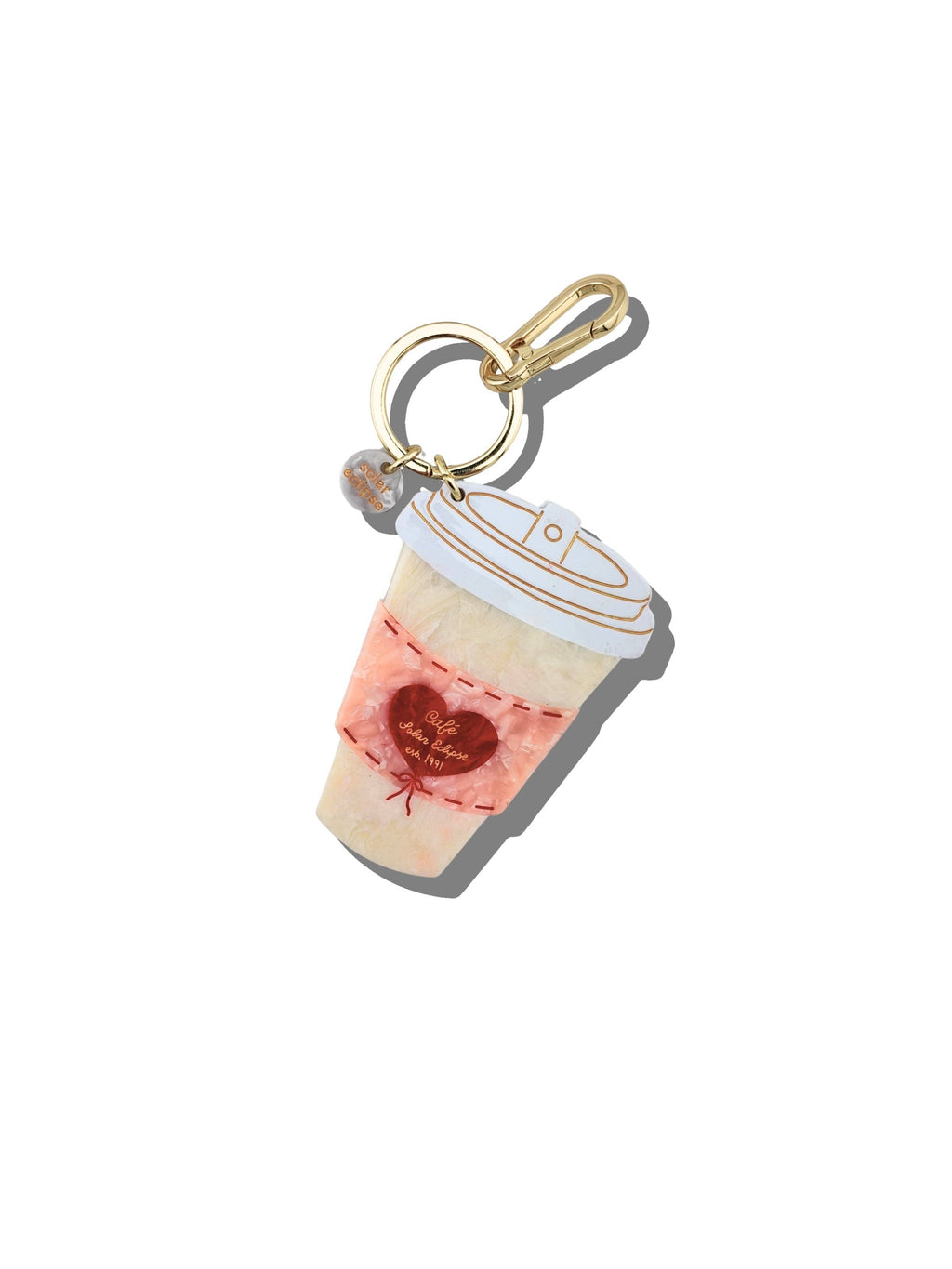 Hand-Painted Cafe Coffee Cup Bag Charm + Keychain
