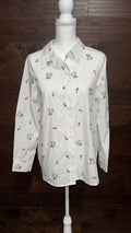 Flower Embroidered Long Sleeve Blouse