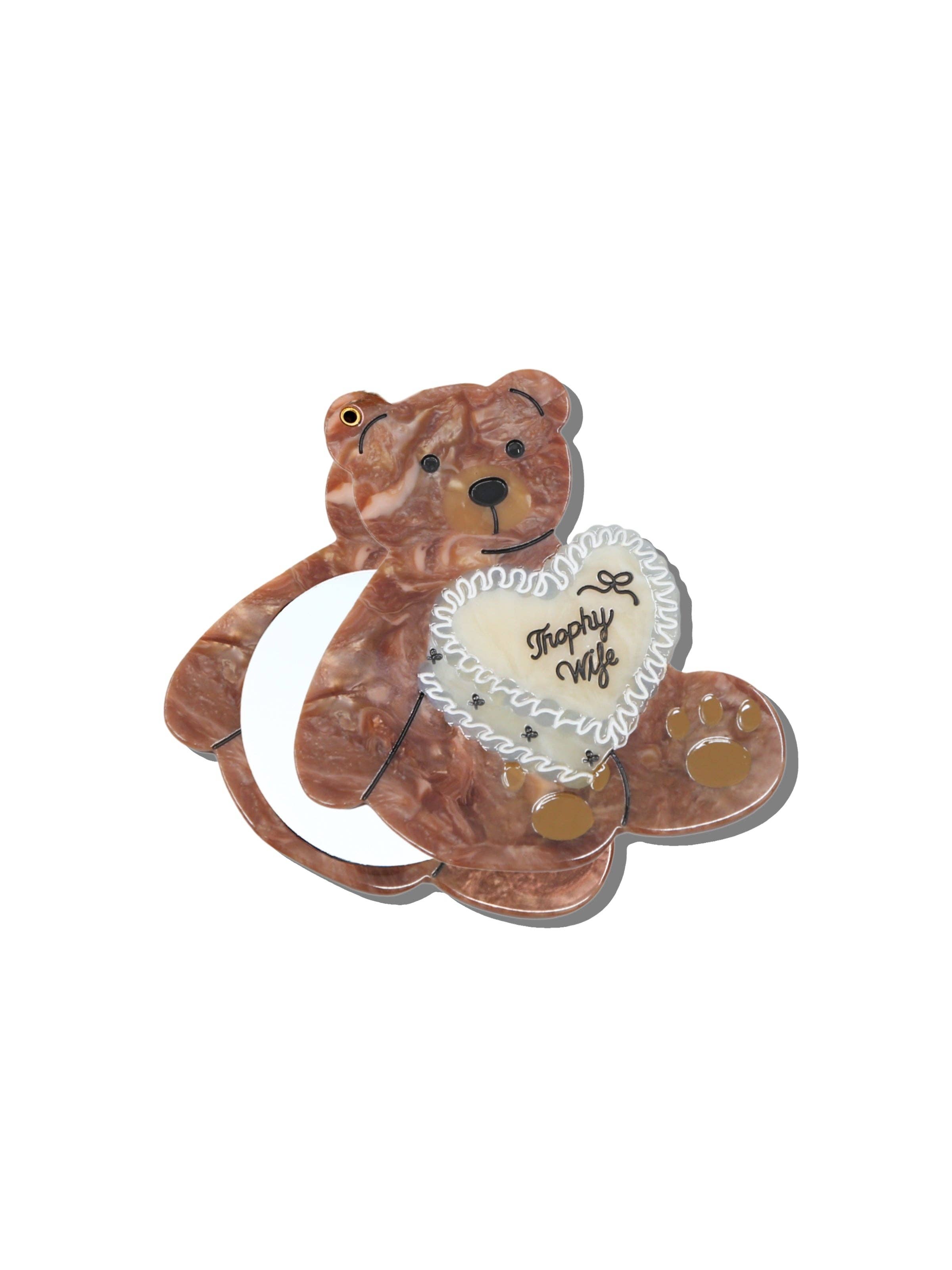 Hand-painted Trophy Wife Cake Bear Compact Mirror