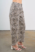 LEOPARD WITH RHINESTONE PANTS: Brown