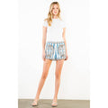 Embroidered Stripe Pattern Shorts: BLUE