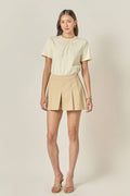Beaded Bow Tee: Cream