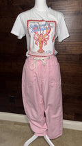 Striped Pattern Pants with Belt