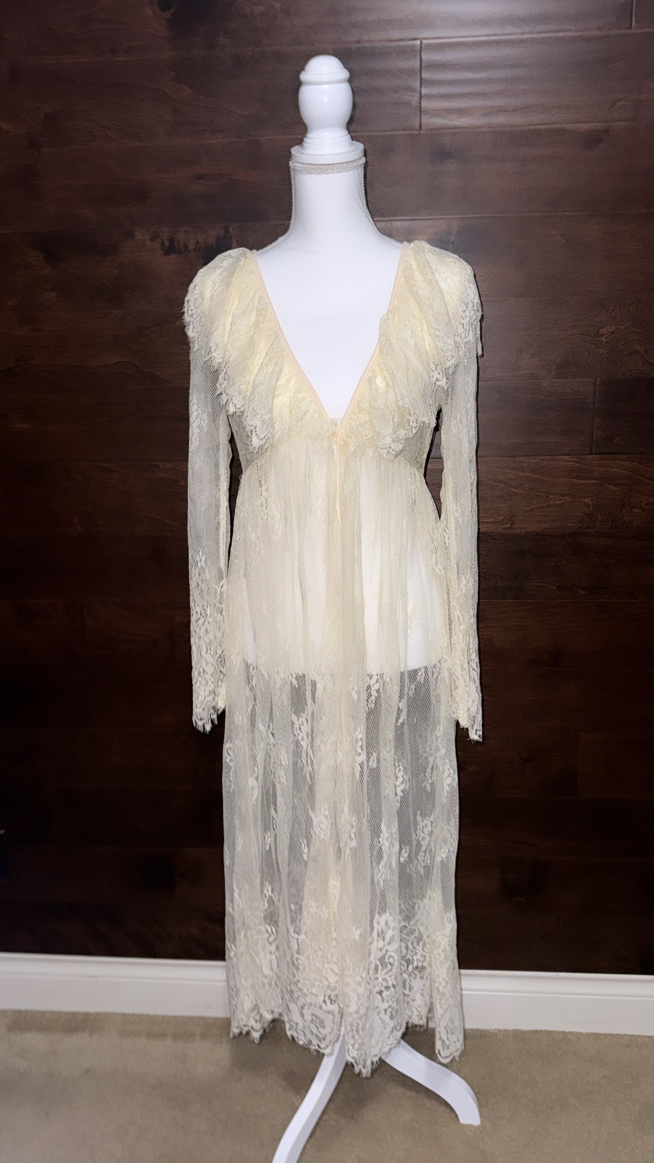 Sheer Lace Ruffle Duster