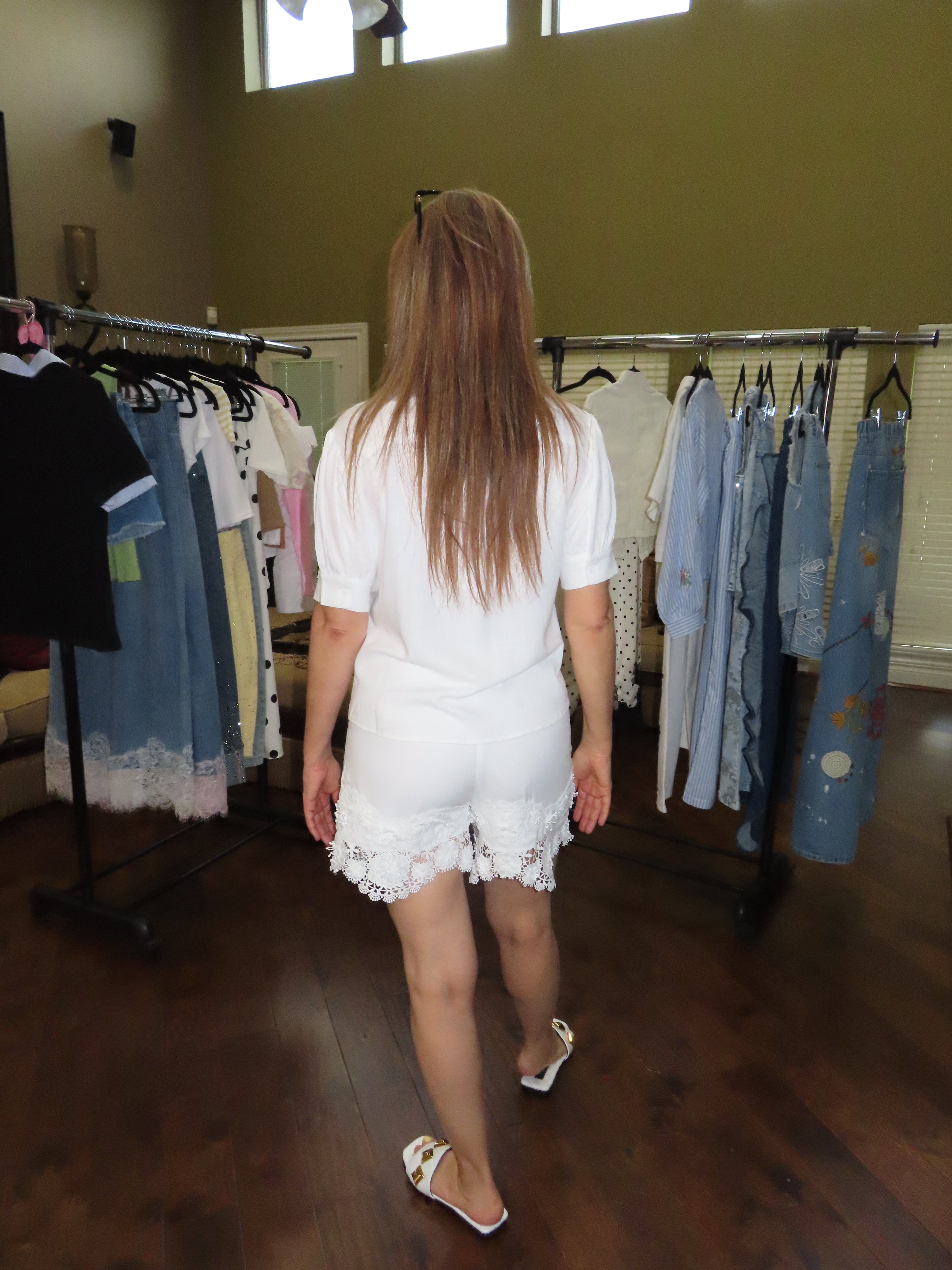 Embro Linen Short Set- White