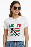 Bedazzled Mexico Soccer T-shirt- White