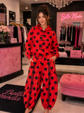Polka Dot Matching Track Set -Red and Black