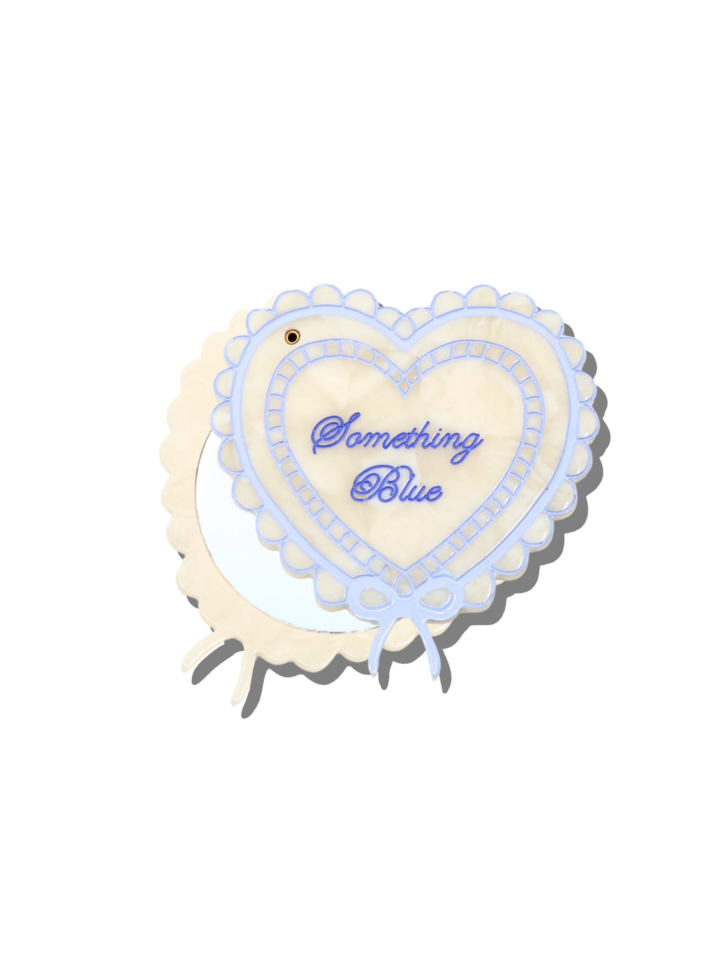 Hand-painted Something Blue Compact Mirror